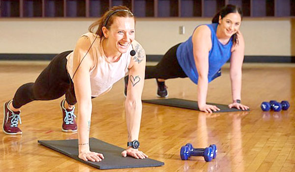 Mallory and Kat working on their core