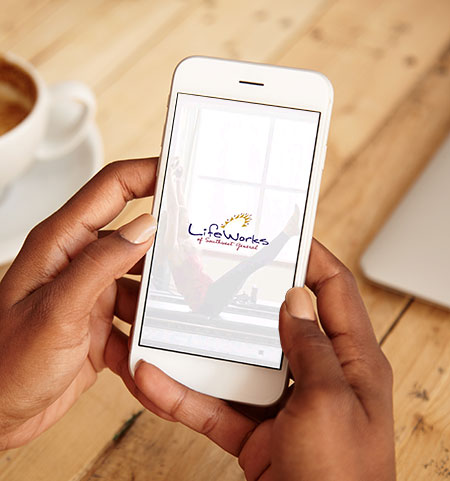 Mobile device with LifeWorks app installed